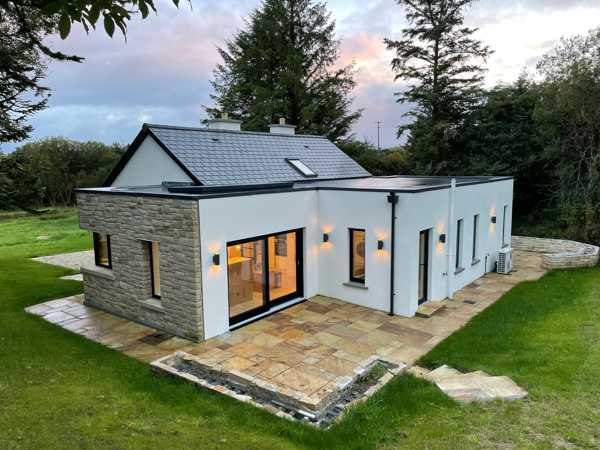 House build, rear view